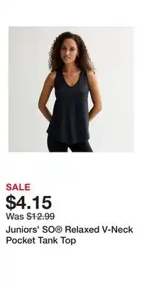 Kohl's Juniors' SO Relaxed V-Neck Pocket Tank Top offer