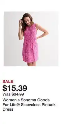 Kohl's Women's Sonoma Goods For Life Sleeveless Pintuck Dress offer