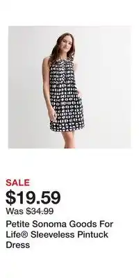 Kohl's Petite Sonoma Goods For Life Sleeveless Pintuck Dress offer
