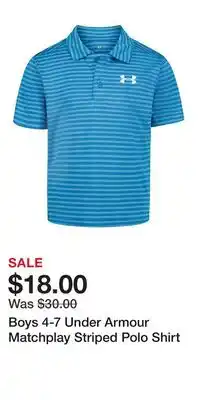 Kohl's Boys 4-7 Under Armour Matchplay Striped Polo Shirt offer