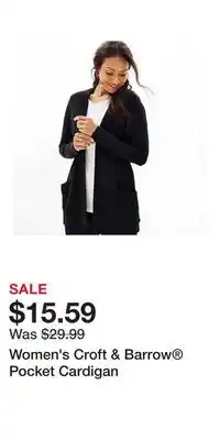 Kohl's Women's Croft & Barrow Pocket Cardigan offer