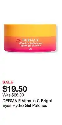 Ulta Beauty DERMA E Vitamin C Bright Eyes Hydro Gel Patches offer