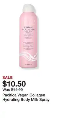 Ulta Beauty Pacifica Vegan Collagen Hydrating Body Milk Spray offer