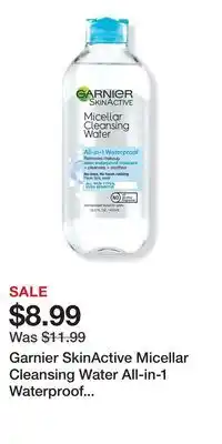 Ulta Beauty Garnier SkinActive Micellar Cleansing Water All-in-1 Waterproof Makeup Remover offer
