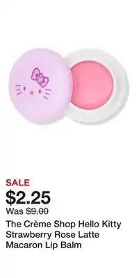 Ulta Beauty The Crème Shop Hello Kitty Strawberry Rose Latte Macaron Lip Balm offer