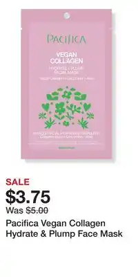 Ulta Beauty Pacifica Vegan Collagen Hydrate & Plump Face Mask offer