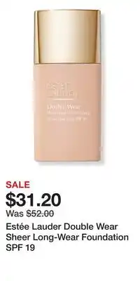 Ulta Beauty Estée Lauder Double Wear Sheer Long-Wear Foundation SPF 19 offer