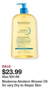 Ulta Beauty Bioderma Atoderm Shower Oil for very Dry to Atopic Skin offer