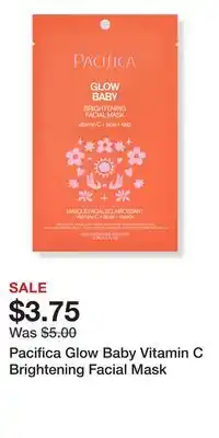 Ulta Beauty Pacifica Glow Baby Vitamin C Brightening Facial Mask offer