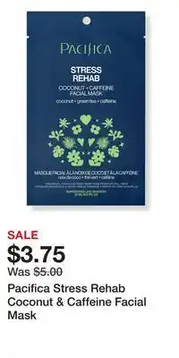 Ulta Beauty Pacifica Stress Rehab Coconut & Caffeine Facial Mask offer