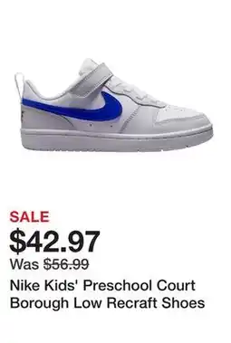 Dick's Sporting Goods Nike Kids' Preschool Court Borough Low Recraft Shoes offer