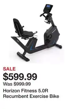 Dick's Sporting Goods Horizon Fitness 5.0R Recumbent Exercise Bike offer