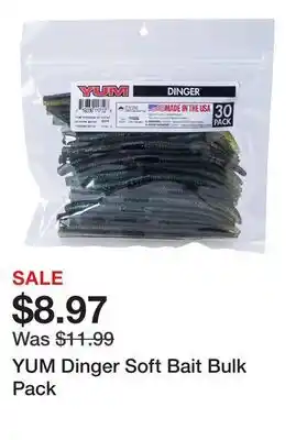 Dick's Sporting Goods YUM Dinger Soft Bait Bulk Pack offer