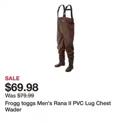 Dick's Sporting Goods Frogg toggs Men's Rana II PVC Lug Chest Wader offer