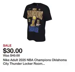 Dick's Sporting Goods Nike Adult 2025 NBA Champions Oklahoma City Thunder Locker Room T-Shirt offer
