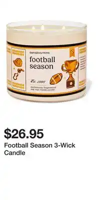 Bath & Body Works Football Season 3-Wick Candle offer