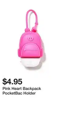 Bath & Body Works Pink Heart Backpack PocketBac Holder offer