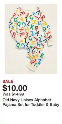 Old Navy Old Navy Unisex Alphabet Pajama Set for Toddler & Baby offer