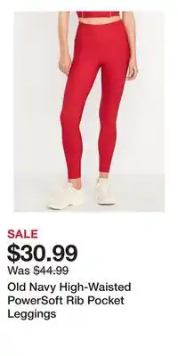 Old Navy Old Navy High-Waisted PowerSoft Rib Pocket Leggings offer