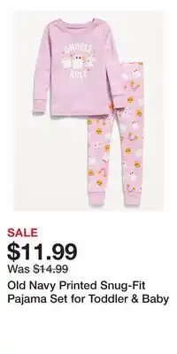 Old Navy Old Navy Printed Snug-Fit Pajama Set for Toddler & Baby offer
