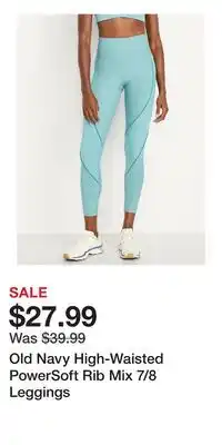 Old Navy Old Navy High-Waisted PowerSoft Rib Mix 7/8 Leggings offer