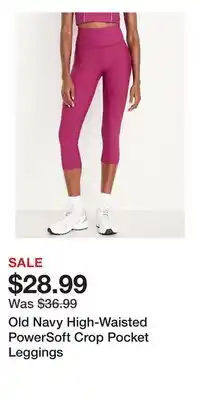 Old Navy Old Navy High-Waisted PowerSoft Crop Pocket Leggings offer