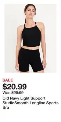 Old Navy Old Navy Light Support StudioSmooth Longline Sports Bra offer