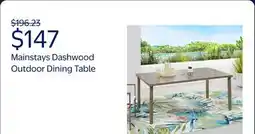 Walmart Mainstays Dashwood Steel Outdoor Dining Table, Wood Grain offer