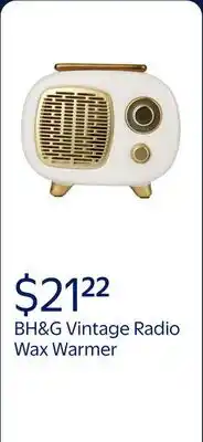 Walmart Better Homes & Gardens Vintage Radio Ceramic Wax Candle Warmer, White offer