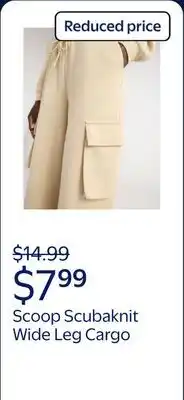 Walmart Scoop Women's and Women's Plus Ultimate Scubaknit Wide Leg Cargo Sweatpants, Sizes XS-4X offer