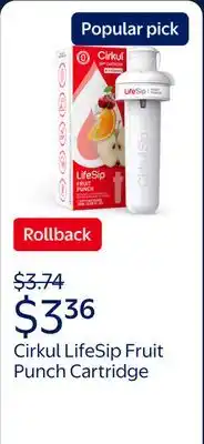 Walmart Cirkul LifeSip Fruit Punch Flavor Cartridge, Drink Mix offer