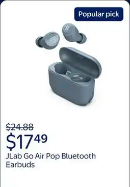 Walmart JLab Go Air Pop Bluetooth Earbuds, True Wireless with Charging Case offer