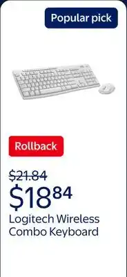 Walmart Logitech Wireless Combo Keyboard, Off White, Walmart Exclusive offer