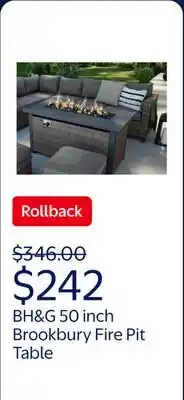 Walmart Better Homes & Gardens 50 inch Brookbury Gas Burning Steel Fire Pit Table offer