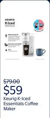 Walmart Keurig K-Iced Essentials Iced and Hot Single-Serve K-Cup Pod Coffee Maker, White offer