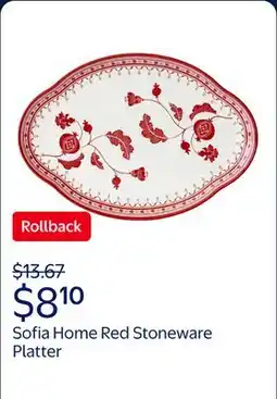 Walmart Sofia Home Red Stoneware Serve Platter offer