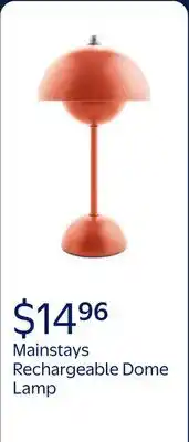Walmart Mainstays by Becky G and Alejandra Rechargeable Dome Table Lamp, Touch On/Off, Mandarin offer