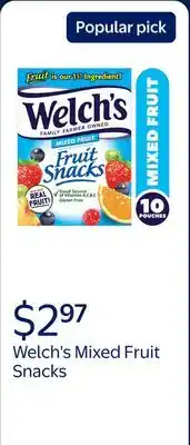 Walmart Welch's Fruit Snacks, Mixed Fruit, 10 Count Snack Box, 0.8oz Snack Packs, Gluten Free offer