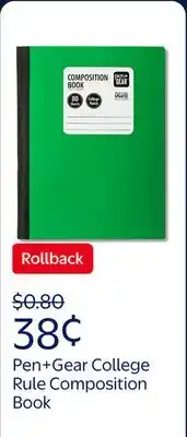 Walmart Pen+Gear College Rule Composition Book, 7.5 x 9.75, Green, 80 Sheets, New offer