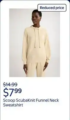Walmart Scoop Women's and Women's Plus Ultimate ScubaKnit Funnel Neck Sweatshirt, Sizes XS-4X offer
