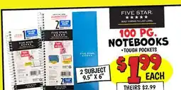 Ollie's FIVE STAR NOTEBOOKS offer