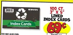 Ollie's 3 X 5 LINED INDEX CARDS offer
