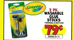 Ollie's Crayola 2 PK. WASHABLE GLUE STICKS offer
