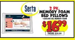 Ollie's Serta 2 PK. MEMORY FOAM offer