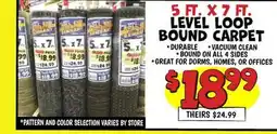 Ollie's 5 FT. X7 FT. - LEVEL LOOP BOUND CARPET offer