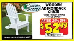 Ollie's Sarasota Breeze WOODEN ADIRONDACK CHAIR offer