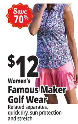 Ocean State Job Lot Women's Famous Maker Golf Wear offer