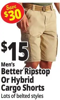 Ocean State Job Lot Men's Better Ripstop Or Hybrid Cargo Shorts offer
