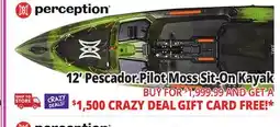 Ocean State Job Lot 12' Pescador Pilot Moss Sit-On Kayak offer