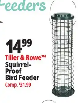 Ocean State Job Lot Tiller & Rowe Squirrel Proof Bird Feeder offer